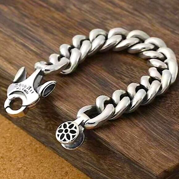 Stainless Steel Cuban Chain Link Bracelet - Picture 7 of 15